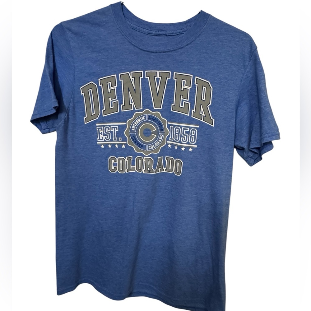 Denver Colorado Retro 90s Graphic Blue T-Shirt Men’s S RARE